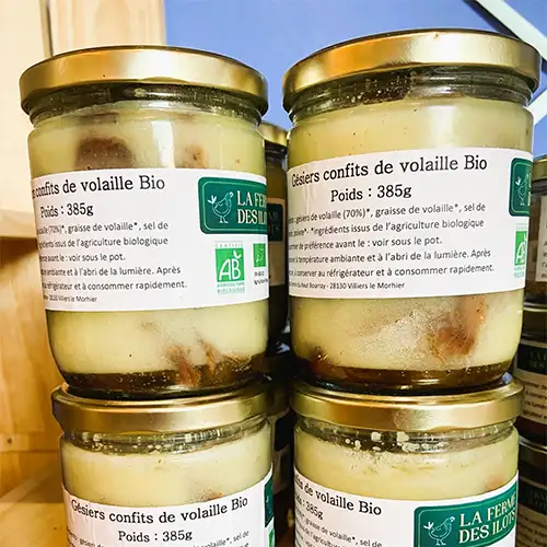 Gésiers confit de volaille bio